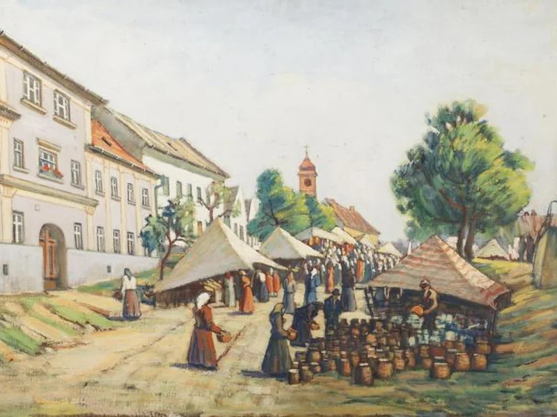 1889-František Mořic Nágl - Il mercato di Navsí